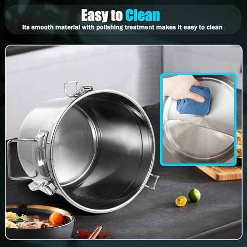 3.17Gal Stainless Steel Canister w/ Lid Flour Storage Container (12L) - Image 5