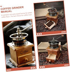 Vintage Manual Coffee Bean Grinder with Ceramic Burr, Wood Body - Image 2