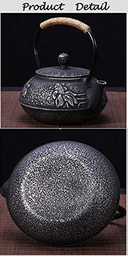 tetsubin Cast iron Tea Kettle workshop Healthy japanese fish pattern Teapot with Stainless Steel Infuser（30.4oz） - Image 3