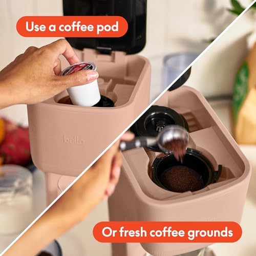 bella Single Serve Coffee Maker, K Cup & Coffee Ground Compatible, Blossom - Image 3