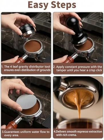 Barista Espresso Tamper 53.3/54mm, Spring Loaded Flat Base Tamper Kit - Image 2