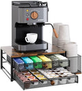 TQVAI K Cup Holder - 60 Capsule Capacity 2 Tier Sliding Pods Storage Drawer with Disposable Cups & Lids Holder, Coffee Bar Station Organizer for Countertop, Black by TQVAI
