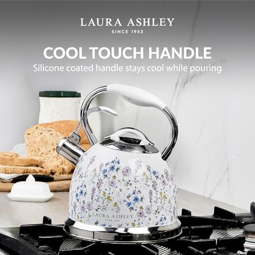 Laura Ashley Wild Meadow Whistling Tea Kettle Stovetop, Tea Pot for Stove - Image 5