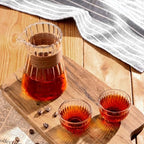 Small Glass Coffee Server Set of 2 - Manual Pour Over Coffee Maker 16oz, Borosilicate Glass Coffee Carafe with Heat-Resistant Wood Ring,2 Pack - Image 4