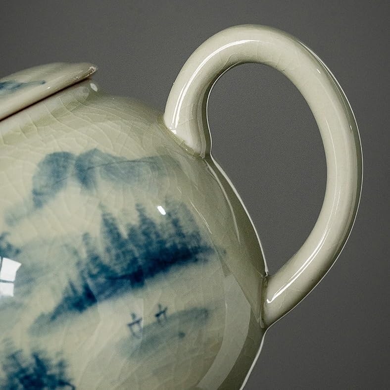 Tea Pots For Loose Tea Old Pottery Clay Retro Teapot For Tea Making Household Ceramic Kung Fu Tea Set Handmade Ice Crack Glaze Small Filter Teapot Tea Infuser Pot - Image 5