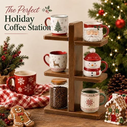 Coffee Mug Holder for Countertop, Wooden Coffee Mug Display Shelf - Image 6