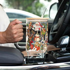 Sip-Sip Hooray! Nostalgic Christmas 40oz Glass Tumbler with Lid and Straw - Image 5