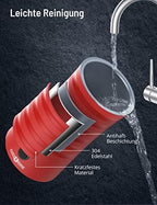 Paris Rhône Electric Milk Frother 4 in 1 Milk Frother for Milk Foam, Warm and Cold, Automatic Milk Container, Non-Slip Design, for Hot Chocolate, Latte, Cappuccino, 400 W, 240 ml, Red - Image 4