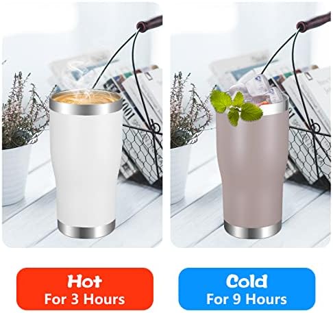 VEGOND 20oz Tumbler Stainless Steel Tumbler Cup with Lid And Straw Vacuum Insulated Double Wall Travel Coffee Mug(White 12 Pack) - Image 4