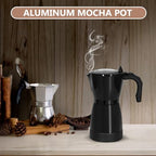 Coffee Pot Electric Espresso Coffe Maker, 300ml 6 Cups Aluminum Moka Pot with Overheat Protection and Detachable Base, Portable Italian Moka Maker, 450W, Black - Image 3