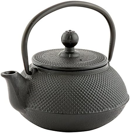 Restaurantware 20 oz Round Black Cast Iron Teapot - Image 4
