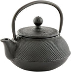 Restaurantware 20 oz Round Black Cast Iron Teapot - Image 4