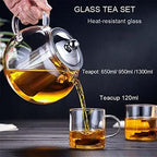 Tea Pot 650ml/950ml Clear Borosilicate Glass Teapot with Removable 304 Stainless Steel Filter Cool Kettle Flower Teapot Teapot for Infuser (Color : 650ML) - Image 5