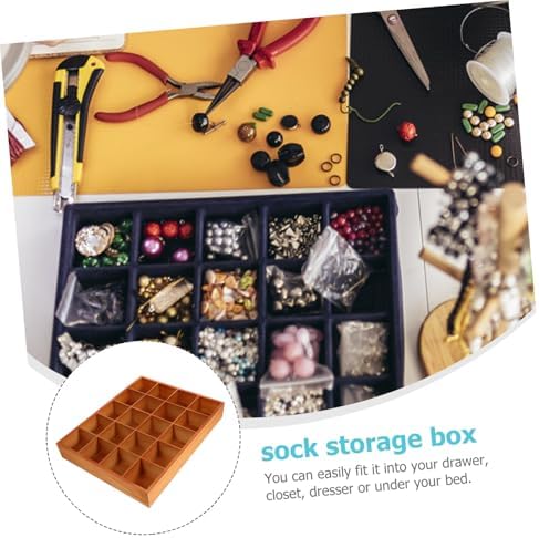 20 Compartment Wooden Storage Box Stable Practical Underwear Storage Case Socks Organizer Sundries Container Storage Box for Socks Panties - Image 3