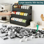 3 Layer Stackable Bamboo Tea Bags Organizer Storage Rack - Image 4