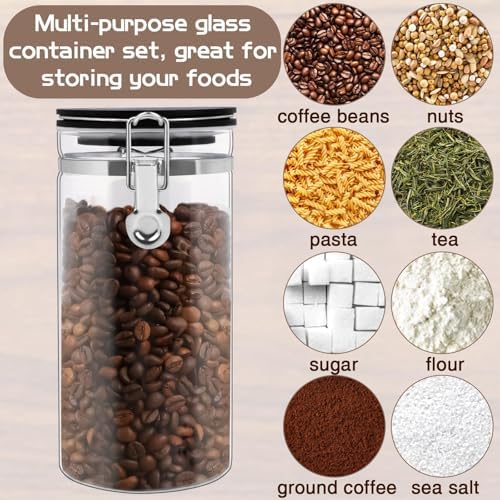 WYTAOHZL 3PCS Glass Coffee Containers with Shelf - Image 6