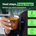 Kalmateh Heat Resistant Espresso Cups Set of 4 – Double Wall Insulated Stainless Steel Espresso Cup Set – Unbreakable 2.7oz / 80ml Demitasse Coffee Cups - Image 3