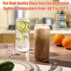 12PCS 20oz Glass Cups with Lids and Straws, 2 Cleaning Brushe - Image 5