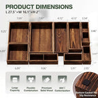 9-Pack Solid Wood Junk Drawer Organizer, Modular Desk Drawer Tray & Accessories with Non-Slip Pad, Multi-Use for Kitchen, Office, Bedroom Dresser, Utensil, Makeup, Stationery, Tea Bags & Coffee Pod - Image 4