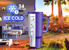 Meoky 40oz Tumbler with Handle, Leak-proof Lid and Straw, Insulated Coffee Mug Stainless Steel Travel Mug, Keeps Cold for 34 Hours or Hot for 10 Hours (Offshore) - Image 2