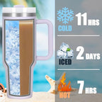 4 Pack 40 Oz Tumbler with Handle Bulk, Double Wall Vacuum Insulated Stainless Steel Tumbler with Lid and Straw, 40 oz cup with Silicone Spill Proof Stopper Set (Cream,Purple,Dark Green,Rose Quartz) - Image 6