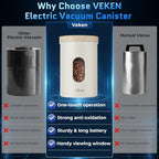 Veken Electric Vacuum Coffee Canister with Window, Auto-Seal Container,19OZ - Image 6