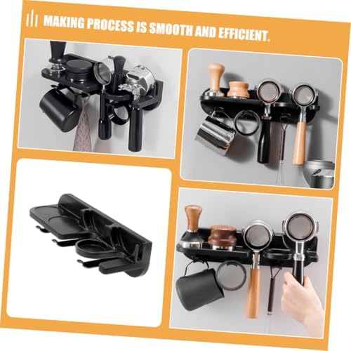 Mikinona Wall Mounted Espresso Organizer Rack for Coffee Machines No-drill Portafilter Holder with Dedicated Space for Tamper and Accessories for Coffee Bar and Kitchen Use - Image 7