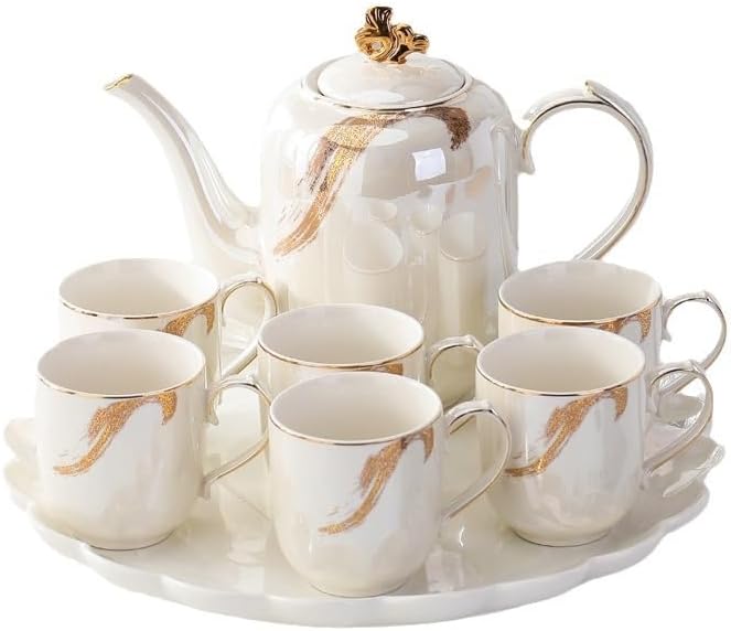 Water Pitcher Ceramic Water Set Household Cold Kettle Teacup Water Cup with Stand Water Set Gift Water Jug by Unknown
