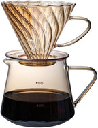 Pour Over Coffee Maker Set, 600ML Glass Carafe Coffee Server with Dripper by AXUYU