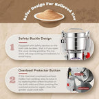 Moongiantgo Grain Mill Grinder Commercial Spice Grinder, 700g Swing, 110V - Image 3