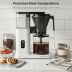 Kismile SCA Certified 8-Cup Coffee Maker, 6-Min Quick Brew, Hot & Cold Brew Coffee Machine, Adjustable Flow Control, Magnetic Anti-Drip, Keep Warm, DIY Manual Mode, Dishwasher Safe, Pearl White - Image 2