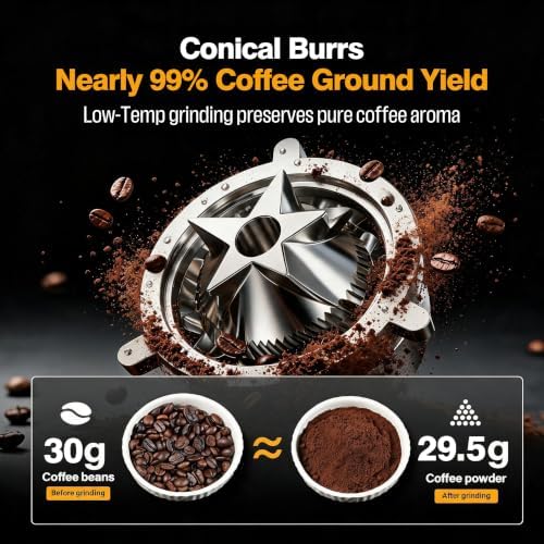 Electric Burr Coffee Grinder, Conical Burr Coffee Bean Grinder with 75 Settings, Rechargeable Espresso Grinder, Pour-Over, Drip & French Press, Portable & Easy to Clean - Image 3