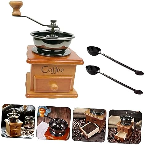 SHOWERORO Manual Coffee Bean Grinder Conical Burr Hand Crank Grain Mill Coffee Grinder for Beans Grains Vintage Design Easy Cleaning - Image 4