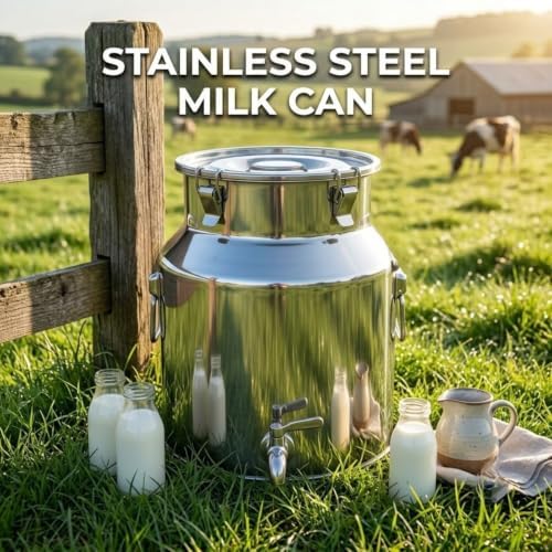 Stainless Steel Milk Can Tote Jug with Sealed Lid, Heavy Duty Milk Bucket - Image 6