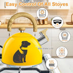 ARC 2-Quart Whistling Yellow Tea Kettle with Magic Color Changing Design - Image 4