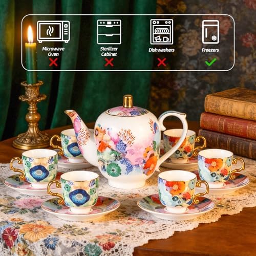 KAMMAK Tea Set for Adults, Tea Pot and Cup Set - Image 7