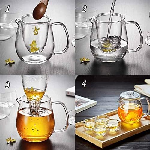 Teapot 650ML Heat Resistant Glass Teapot with Removable Infuser Coffee Maker Kung Fu Tea Set Flower Teapot Tea Maker - Image 4