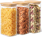 ComSaf Glass Storage Containers with Lids 1.8 Qt, 3 Pack Pantry Organizers by ComSaf