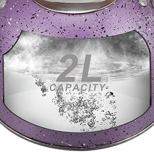 Stovetop Tea Kettle Whistling Teapot Stainless Steel Water Kettle with Wood Handle Locking Spout Cover Camping Serving for Gas Induction Electric Stovetops 2L Purple - Image 6