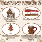 Gingerbread Christmas Decorations 8 PCS Tiered Tray Decor Set - Image 3