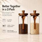 ANSQU 2 Pack Glass Jar with Spoon, 34oz Airtight Coffee Bean Container - Image 2