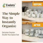 Evelots Wire Shelf Organizer Set, Metal Cabinet Shelf Risers, 4-Pack, White - Image 4