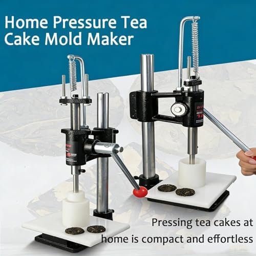 Tea Cake Pressing Machine, Hand Lever Compression Maker with 40mm Round Forming Mold, Adjustable Angle Manual Press for Puer Tea Ball Production, Stainless Steel and PP, 160kg Capacity - Image 2