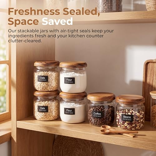 Wide Mouth Mason Jars 4-Pack 300ml w/Acacia Lids & Spoon - Image 7