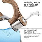 Creative Home 2.3 Qt. Stainless Steel Whistling Tea Kettle Teapot with Ergonomic Wood Rubber Touching Handle, Opaque Black with Speckle - Image 3