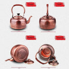 Tea Pot,Kettle Stovetop Whistling Tea Kettle Copper Whistling Tea Kettle Vintage Tea Kettle Whistling Tea Pots Teapot Stovetop with Handle Coffee Pots for Gas Stove Tea Kettle(3L) - Image 5