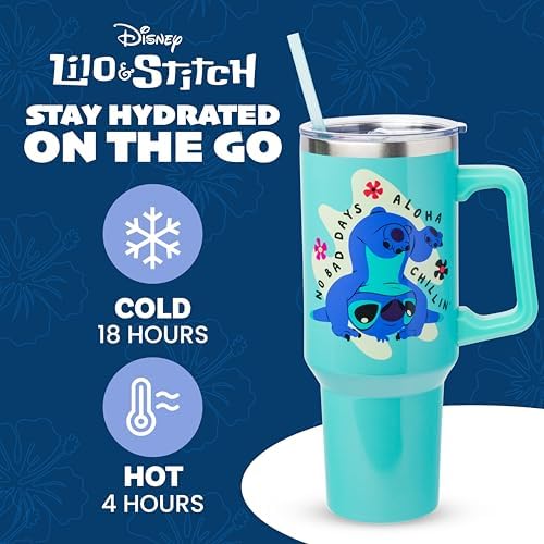 Silver Buffalo Disney Lilo and Stitch Aloha, Stainless Steel Tumbler, 40oz - Image 2