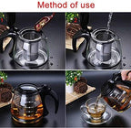 Tea Kettle,Teapot with Infuser Creative Design Glass Teapot 750ml, Fashion Glass Teapot for Tea Flower with Removable Steel Infuser Tea Kettle Teapot - Image 3