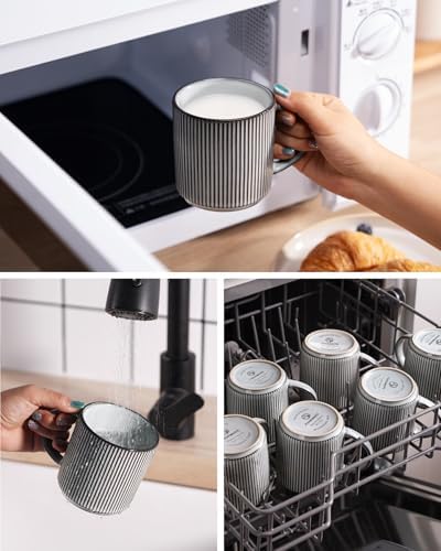 famiware Coffee Mug Set of 4, Star 12 oz Ceramic Mugs Cups Set with Handle - Image 6