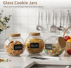 2 Pcs Glass Cookie Jars, 71 oz Wide Mouth Food Storage Canisters, Vacuum-sealed Cork Lids, Large Candy Jar for Kitchen Pantry, Marker and Labels Included, for Coffee, Tea, Flour, Beans - Image 5